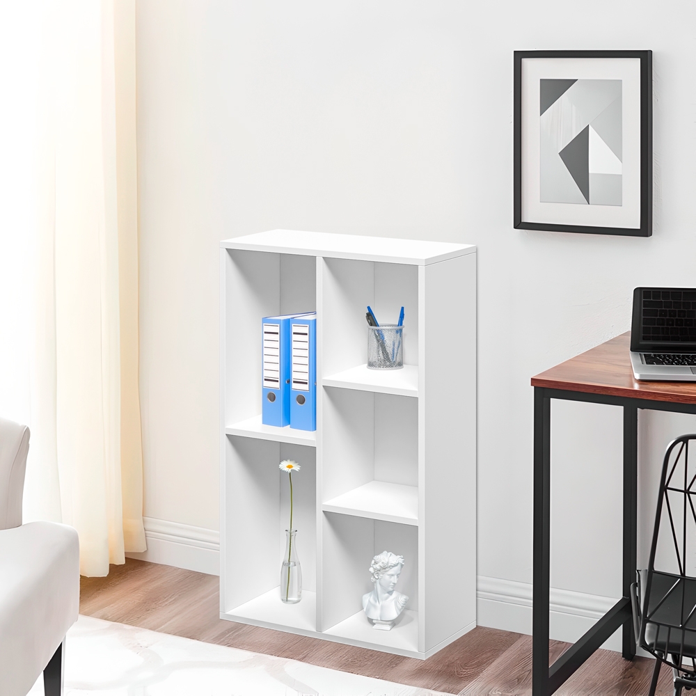 Estante de escritório branca moderna com 5 prateleiras em forma de cubo 50x25x80cm Ika 3