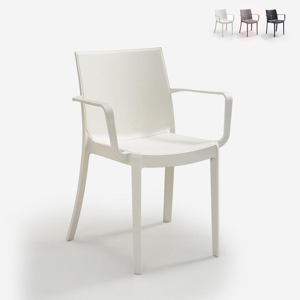 Stock 23 cadeiras c/Apoios de braços Empilháveis Exterior Jardim Victoria