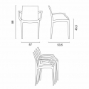 20 Cadeiras c/Apoio de braços p/Bar ou jardim Exterior e Interior Bistrot Arm  