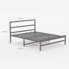 Cama de casal de Metal c/Estrado Resistente 160x200 Skjern 