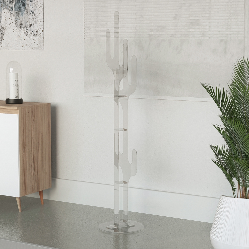 Cabide de design minimalista em forma de cacto transparente Lithops