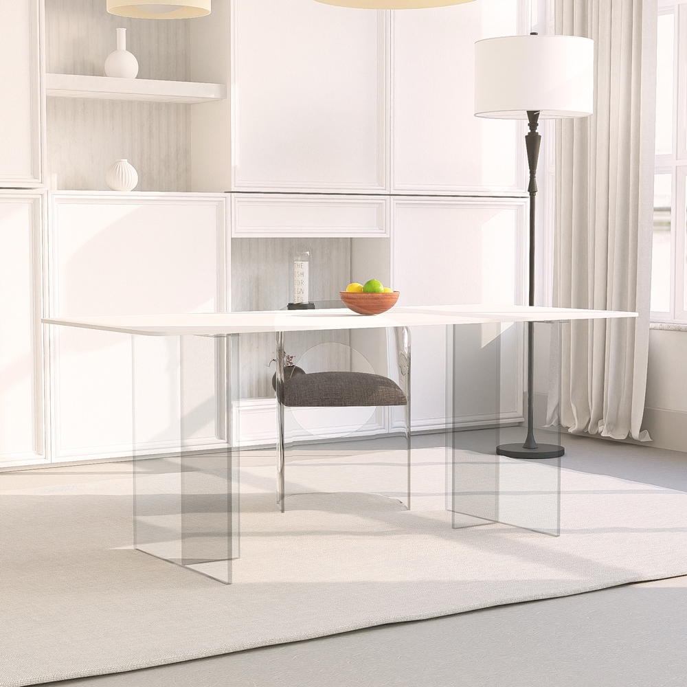 Mesa de jantar de cozinha transparente com design moderno minimalista 140x80cm Faust