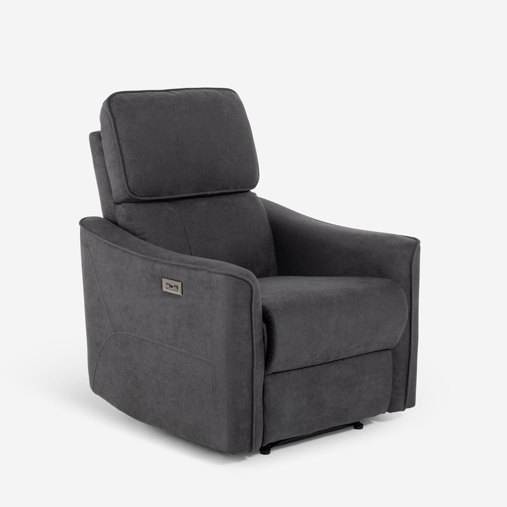 Poltrona de relaxamento elétrica ergonómica reclinável em tecido com USB Chiara