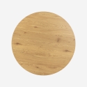 Mesa redonda de sala de jantar e cozinha em madeira 120cm pedestal Bering Saldos