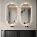 Espelho de casa de banho design oval retroiluminado com antienbaciamento Refur XL Saldos