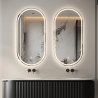 Espelho de casa de banho design oval retroiluminado com antienbaciamento Refur XL Saldos