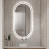 Espelho de casa de banho design oval retroiluminado com antienbaciamento Refur XL Promoção