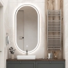 Espelho de casa de banho design oval retroiluminado com antienbaciamento Refur XL Oferta