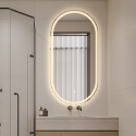 Espelho de casa de banho design oval retroiluminado com antienbaciamento Refur XL Descontos
