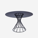 Mesa de design redonda moderna em vidro preto para sala de estar 120cm Naji Venda