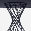 Mesa de design redonda moderna em vidro preto para sala de estar 120cm Naji Oferta