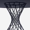 Mesa de design redonda moderna em vidro preto para sala de estar 120cm Naji Oferta