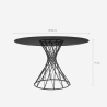 Mesa de design redonda moderna em vidro preto para sala de estar 120cm Naji Saldos
