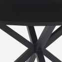 Mesa redonda preta com pernas cruzadas para cozinha e sala de estar 120cm Samu Oferta