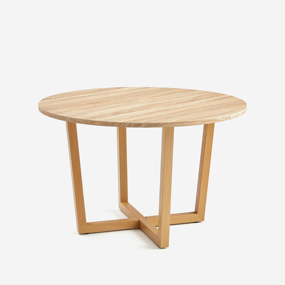 Mesa redonda para cozinha com design moderno em madeira 120cm Zira Promoção