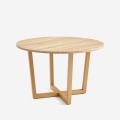Mesa redonda para cozinha com design moderno em madeira 120cm Zira Promoção