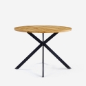 Mesa redonda 100cm em madeira com pernas cruzadas para cozinha e sala de jantar Mako Venda