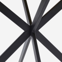 Mesa redonda 100cm em madeira com pernas cruzadas para cozinha e sala de jantar Mako Oferta