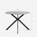 Mesa redonda 100cm em madeira com pernas cruzadas para cozinha e sala de jantar Mako Saldos