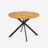 Mesa redonda 100cm em madeira com pernas cruzadas para cozinha e sala de jantar Mako Promoção