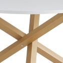 Mesa de jantar redonda branca de 120cm com pernas cruzadas Rimu Oferta