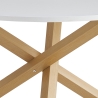 Mesa de jantar redonda branca de 120cm com pernas cruzadas Rimu Oferta