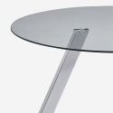 Mesa de design moderno em vidro redondo 130cm com pernas em metal Orun Oferta