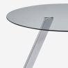 Mesa de design moderno em vidro redondo 130cm com pernas em metal Orun Oferta
