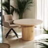 Mesa redonda de sala de jantar e cozinha em madeira 120cm pedestal Bering Venda