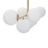 Candeeiro de teto moderno em metal dourado e esferas de vidro branco Glamy 7 Oferta