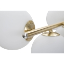 Candeeiro de teto moderno em metal dourado e esferas de vidro branco Glamy 7 Descontos