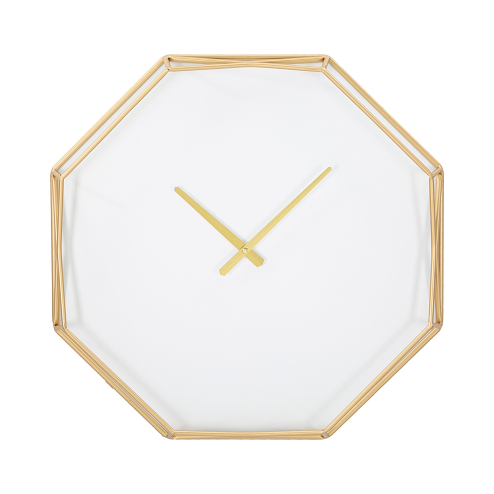 Relógio de parede octogonal em metal dourado Octagonal Promoção