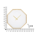 Relógio de parede octogonal em metal dourado Octagonal Catálogo