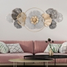 Decoração de parede em metal 3D com motivo floral Poxy Venda