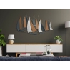 Decoração de parede 3D em metal e madeira com barcos à vela Regata Venda