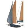 Decoração de parede 3D em metal e madeira com barcos à vela Regata Saldos