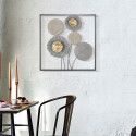 Decoração de parede quadrada 3D em metal floral Sqity Venda