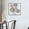 Decoração de parede quadrada 3D em metal floral Sqity Venda