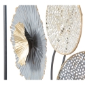 Decoração de parede quadrada 3D em metal floral Sqity Oferta