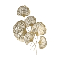 Decoração de parede 3D em metal dourado com folhas Iris Oferta