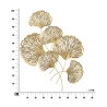 Decoração de parede 3D em metal dourado com folhas Iris Modelo