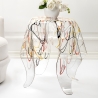 Mesa alta redonda de design em acrílico transparente Drappeggi Características