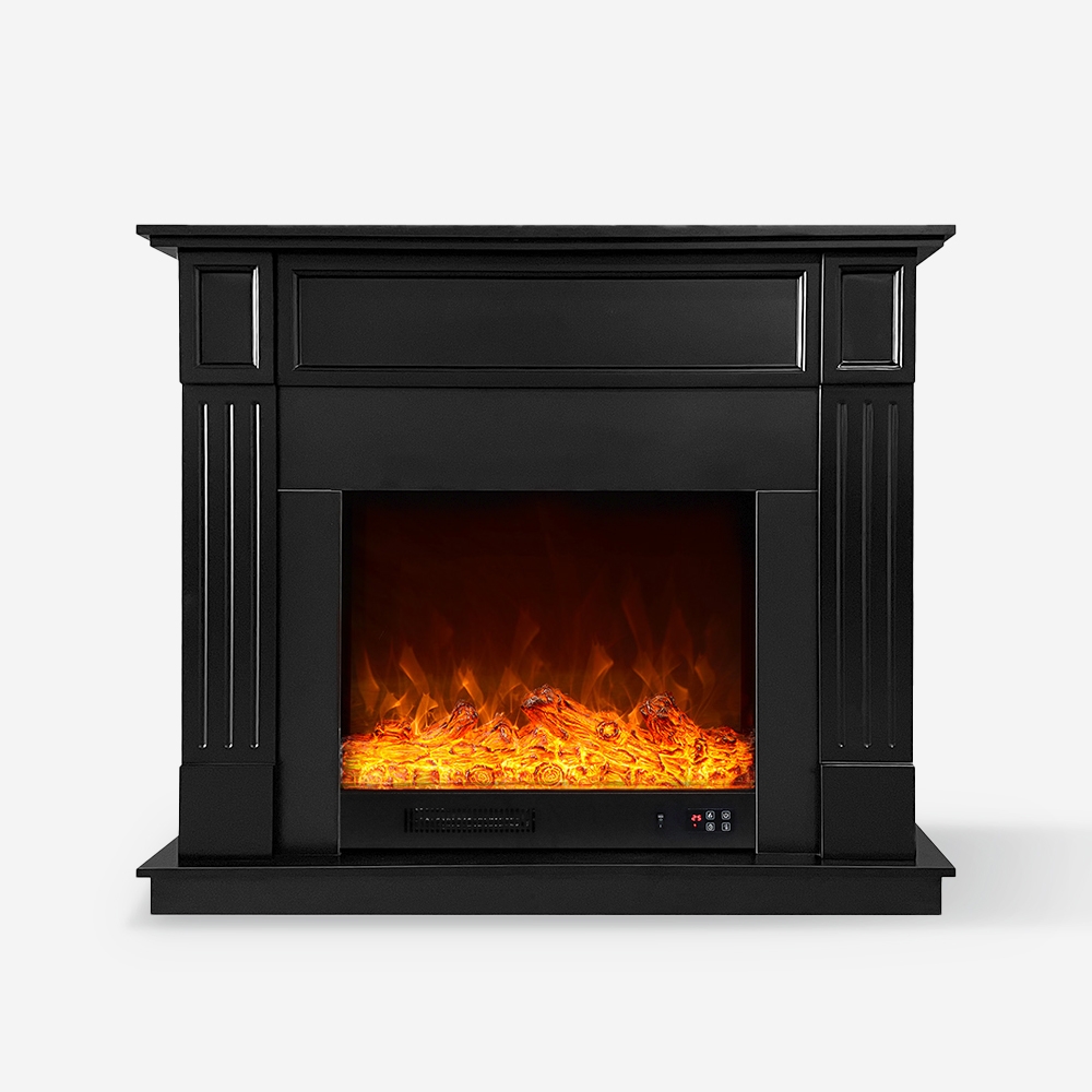 Lareira elétrica de baixo consumo com moldura preta 1500W Göteborg N