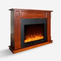 Lareira elétrica de chão com moldura de efeito madeira 1500W Göteborg M Oferta