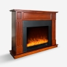 Lareira elétrica de chão com moldura de efeito madeira 1500W Göteborg M Oferta