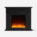 Lareira elétrica de baixo consumo com moldura de design preto Ludvika N Promoção