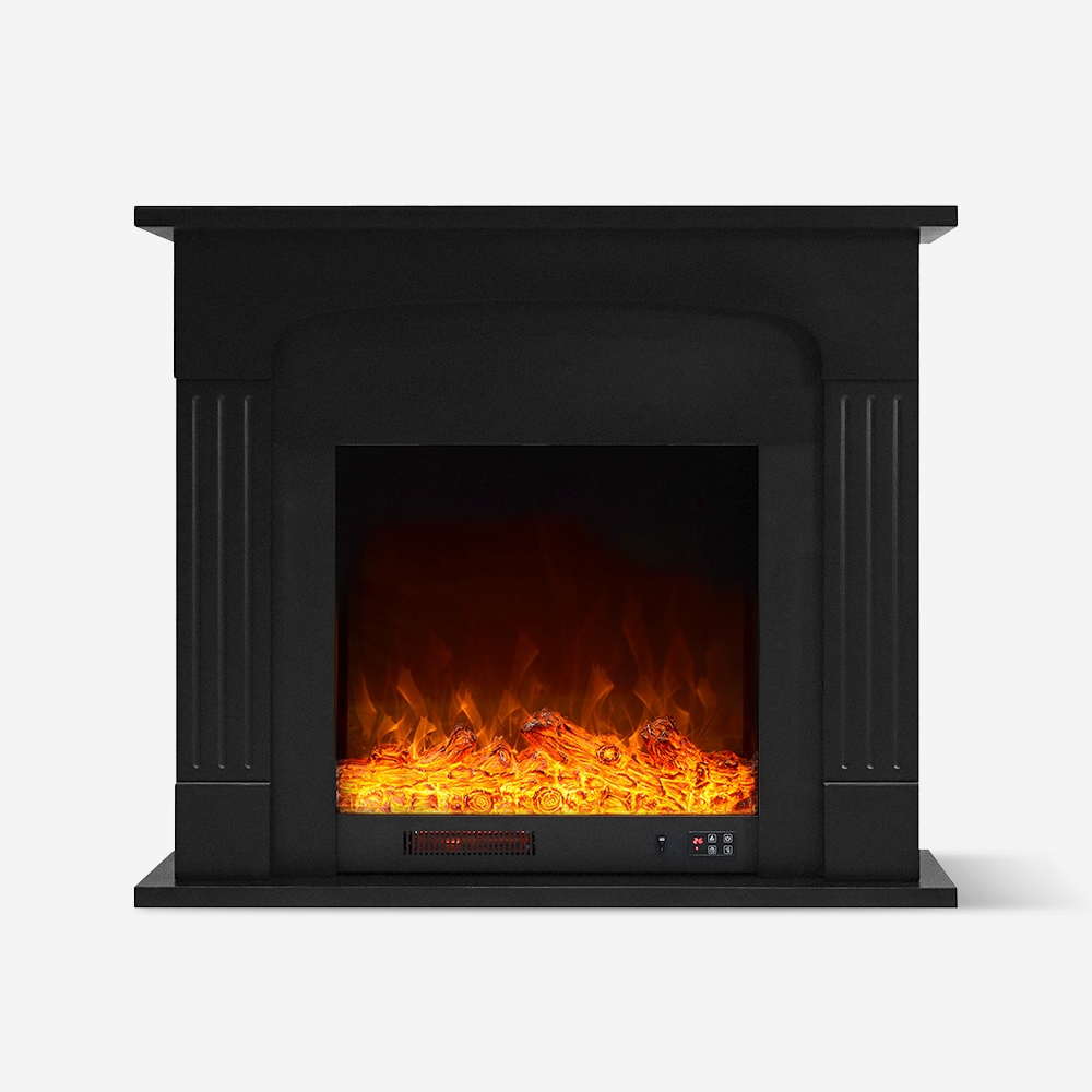 Lareira elétrica de baixo consumo com moldura de design preto Ludvika N