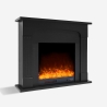 Lareira elétrica de baixo consumo com moldura de design preto Ludvika N Oferta