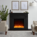 Lareira elétrica de baixo consumo com moldura de design preto Ludvika N Venda