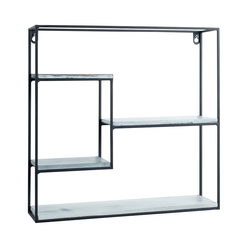 Prateleira de parede quadrada em metal 40x40 com 4 prateleiras Vanity 2